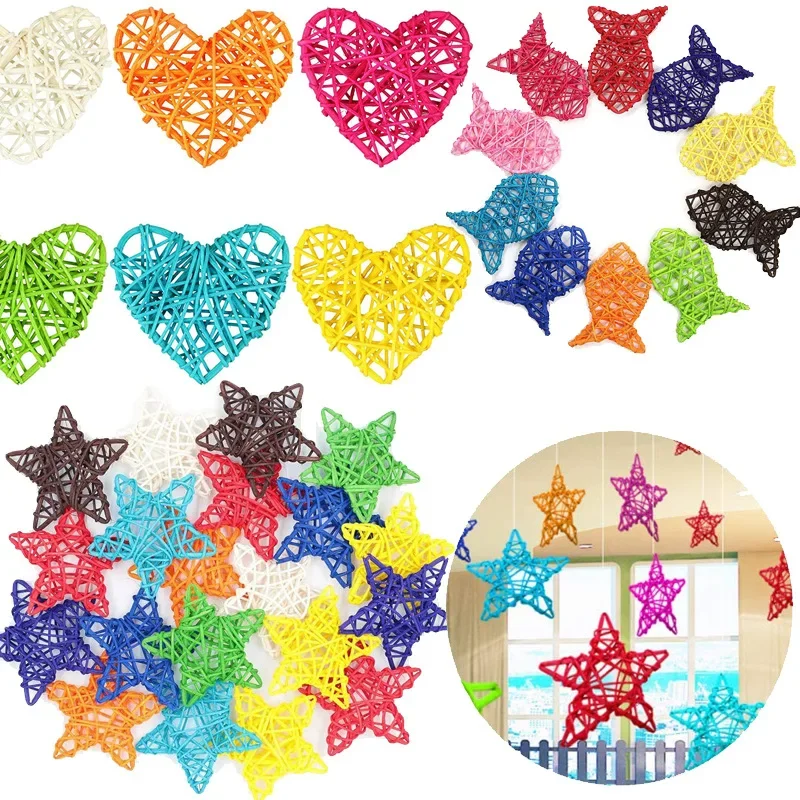 10 шт., 8 см, милая ротанговая звезда Sepak Takraw, украшения на Рождество/День рождения, свадьбу, вечеринку, украшения «сделай сам», ротанговый шар, детские игрушки