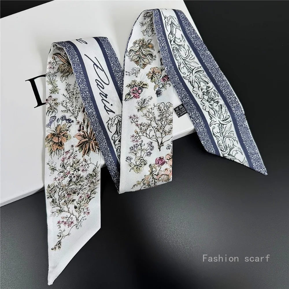 النسخة الكورية من التارو جديد ريترو نبات زهرة المرأة الزخرفية غاسل تعادل حقيبة الشريط وشاح صغير بالجملة وشاح للنساء