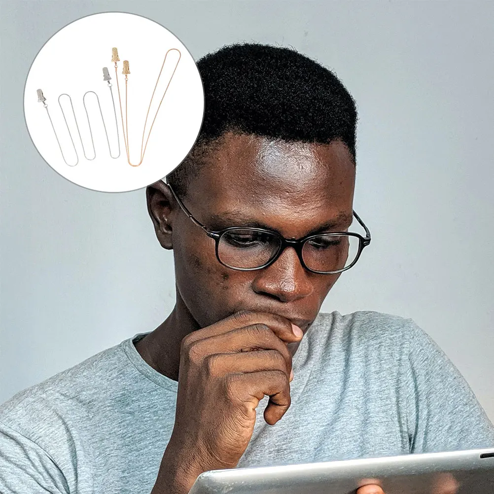 

4pcs Eyeglasses Chain Metal Glasses Holders Lightweight Anti Lost Cord For Women Men Outdoor Hiking Biking Travel Accessories