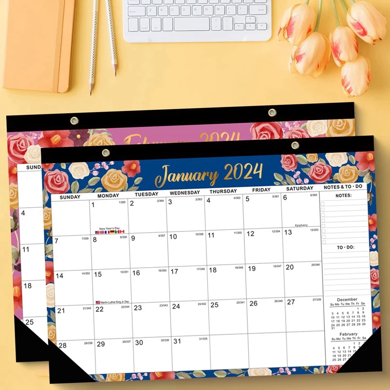 

Wall Planner 2024-2025 17Inx12in Large Wall Calendar Desk Calendar, 18 Month Desk/Wall Calendar Combo Easy Install