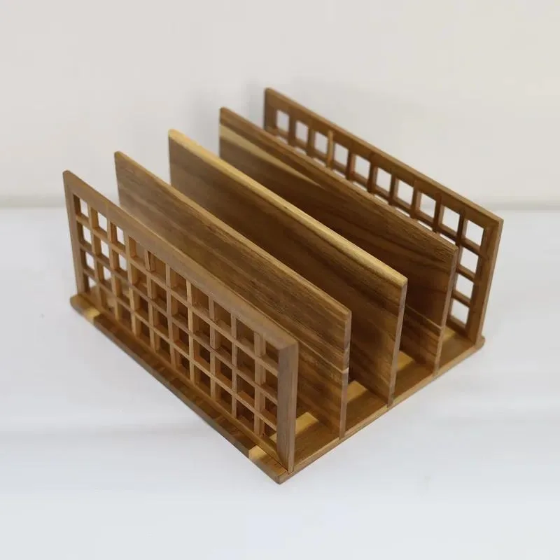 Natural Bamboo Desk Organizer Mail Book Storage Box Removable Office Desktop Magazine Rack Letter Holder