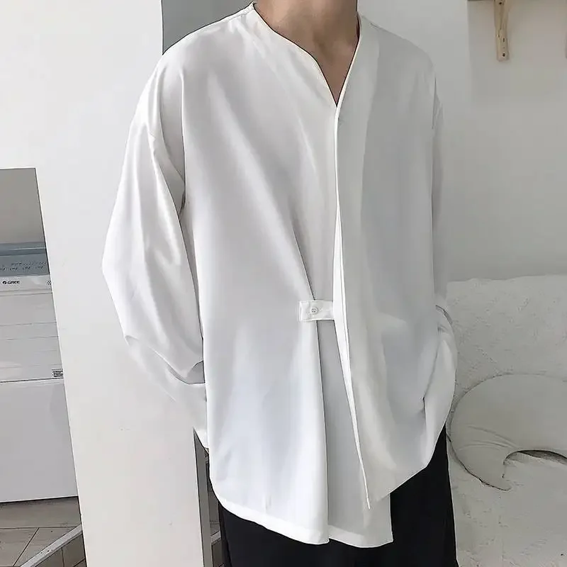 spring and summer new men's tops, fashionable small coats, solid color long-sleeved cardigans, loose Korean style shirts