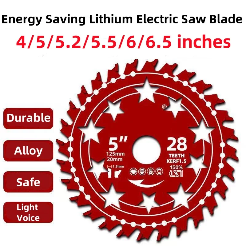 Efficient Energy Saving Lithium Saw Blades 5/5.5/6/6.5-inch Circular Saw Blade Wood Cutting Saw Blades Woodworking Alloy Grinder