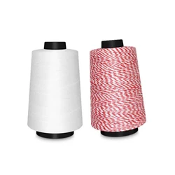 Sewing threadBag sealing threadWoven bagPaper bagRed and white stripePolyester sewing threadNot easy to fall out of the thread