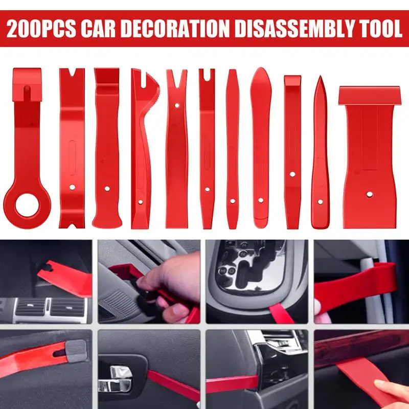 Pry Tool Kit Auto Remover Set 200 Pieces No-Scratch Trim Tools Small Fastener Automotive Pliers Interior Car Accessories For