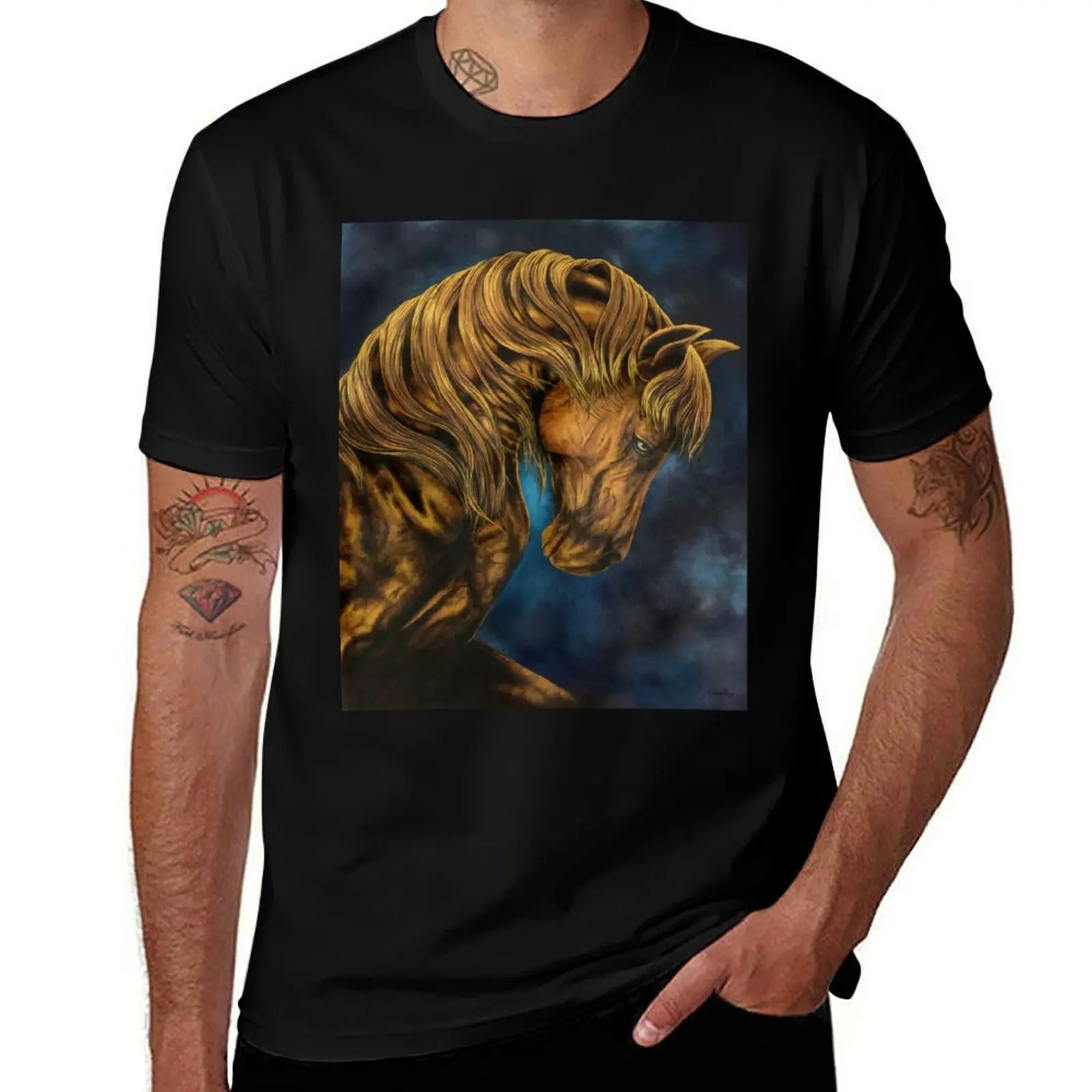 Proud Copper Stallion T-Shirt Anti-Perspiration Workout Top T-Shirt
