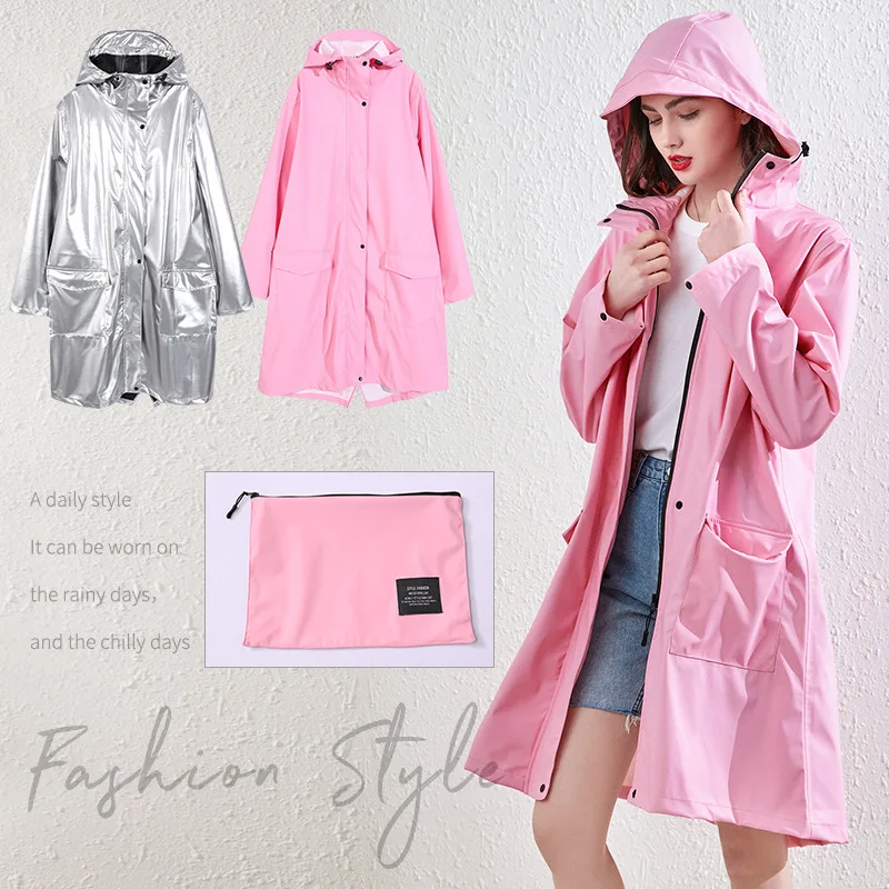 New adult fashion raincoat high-grade soft leather PU leather raincoat foreign trade