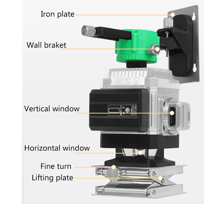 3D laser level Green 12/16 lines Self-Leveling Cross line vertical Super Powerful Green 360 laser line Horizontal level laser