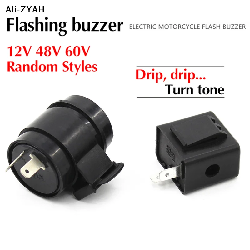 Flasher Relay Turn Signal DC 12V 48V 60V 2Pins Buzzer Beep Flasher Relay Blinker Indicator Flashers Turn Light Signals