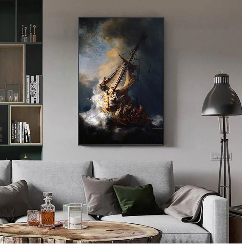 Rembrandt Ship Canvas Oil Painting HD Wall Art Prints Picture For Living Room Modern Home Decor Posters 1 Piece No Frame