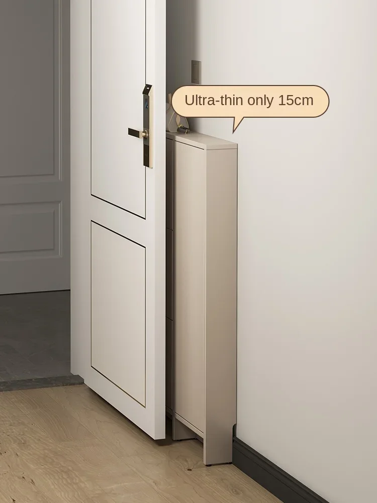 MJY ultra-thin shoe cabinet door rear flip bucket cabinet entry door simple light luxury extremely narrow entrance cabinet