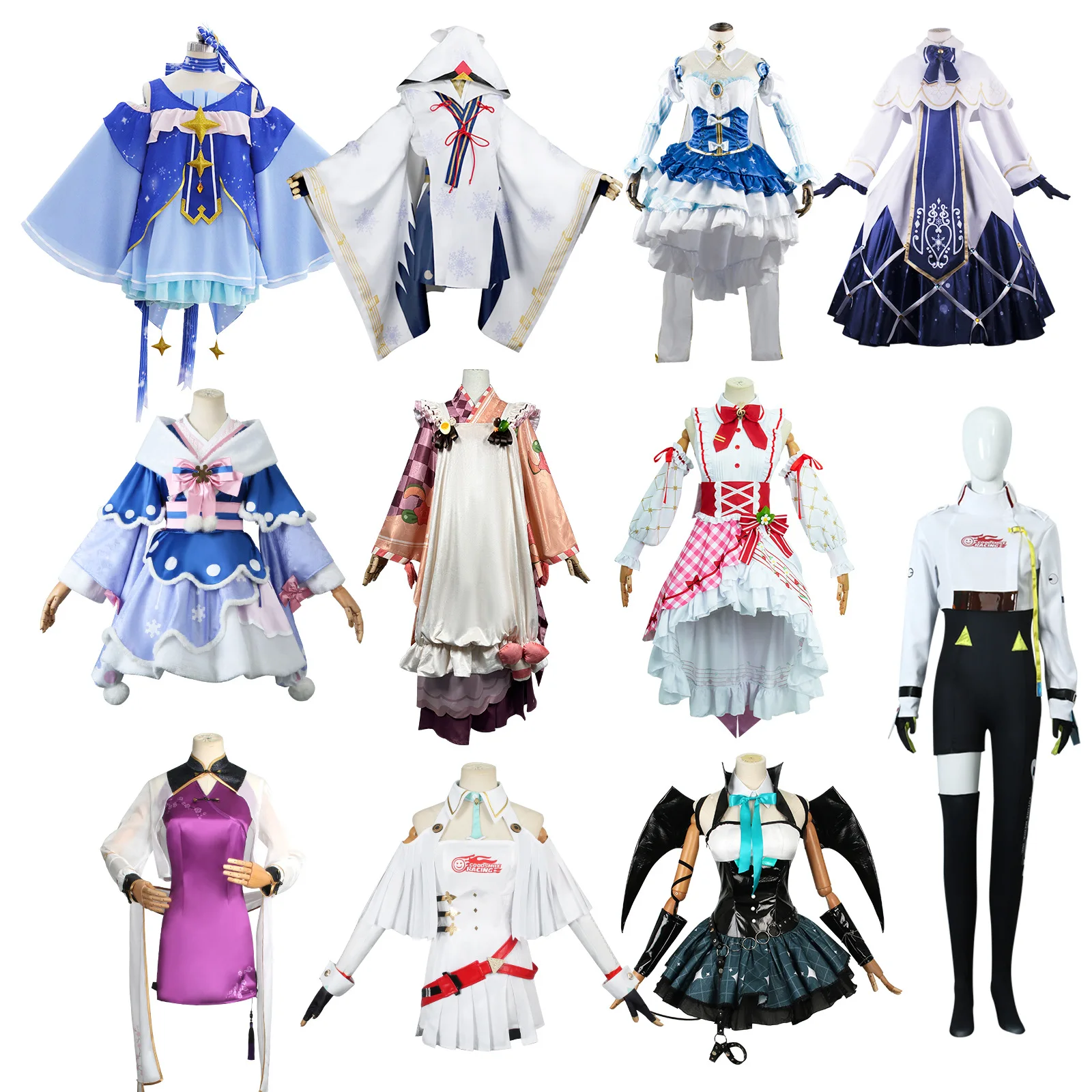 

Virtual Idol Future Snow, Princess-style Cosplay Costume, Anime Character Role-playing Dress.