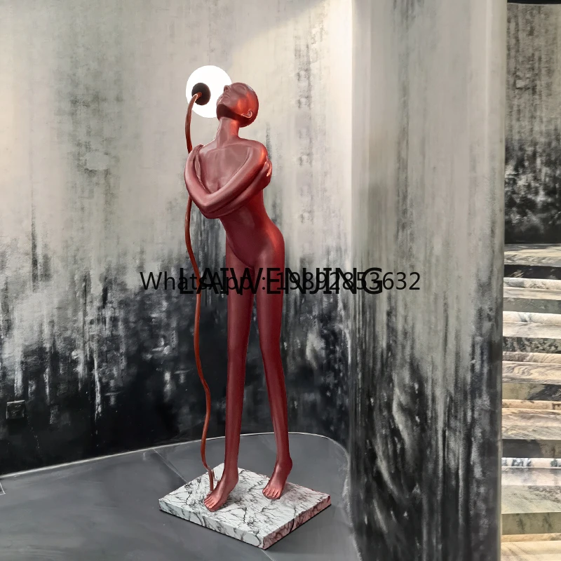 B1  Nordic creative humanoid art sculpture floor to hug home floor ornament
