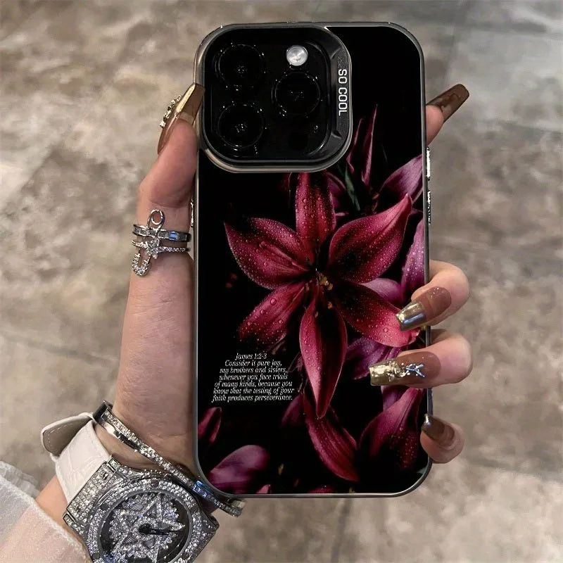 Deep Red Floral Pat… - image