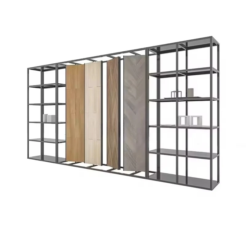 &c Product Customize Size Rotating Floor Combination Wooden Flooring Tile Display Racks