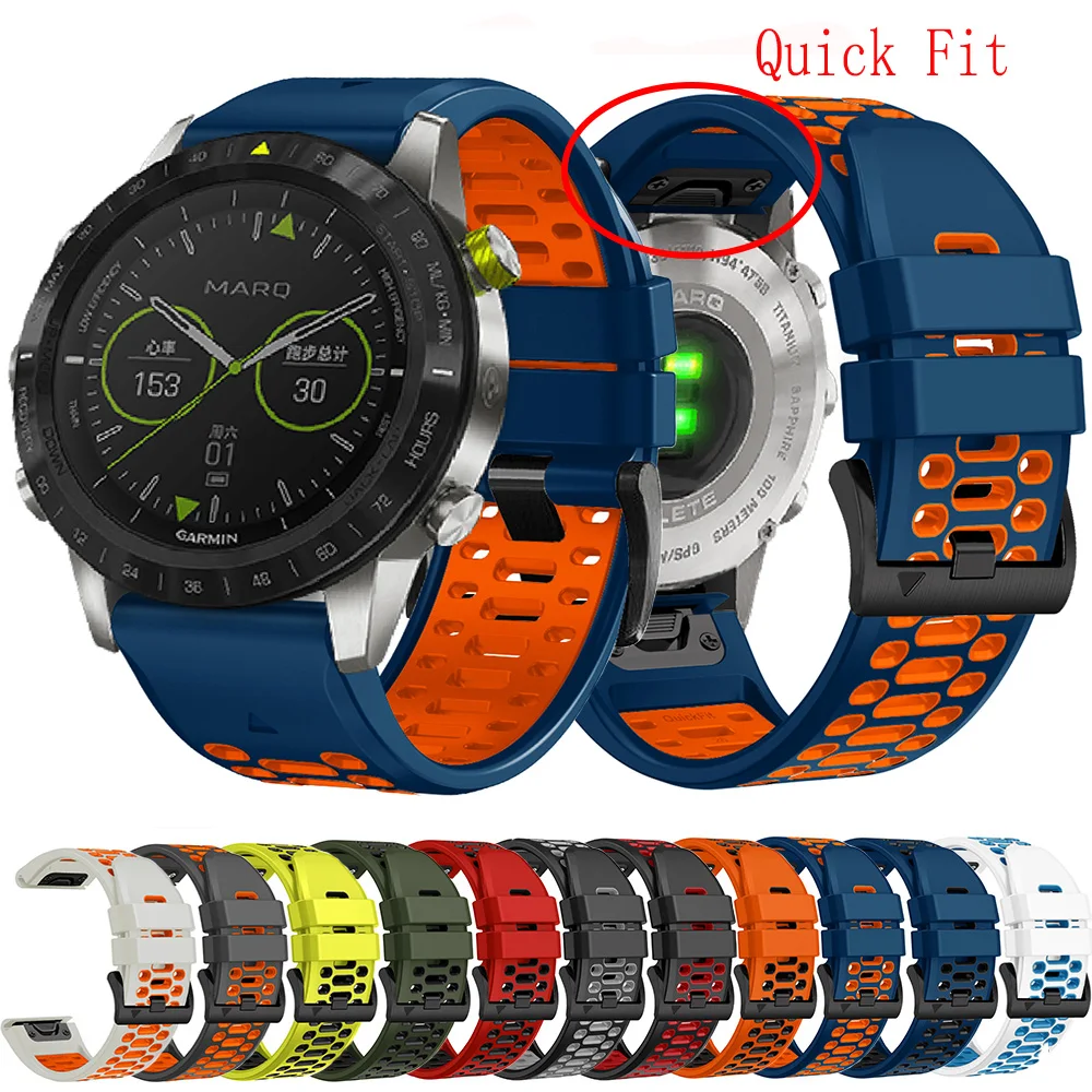 Quickfit 26mm 22mm Width Strap For Garmin Approach S70 S62 Forerunner 965 955 Epix Pro 2 47mm Smartwatch Band Silicone Bracelet