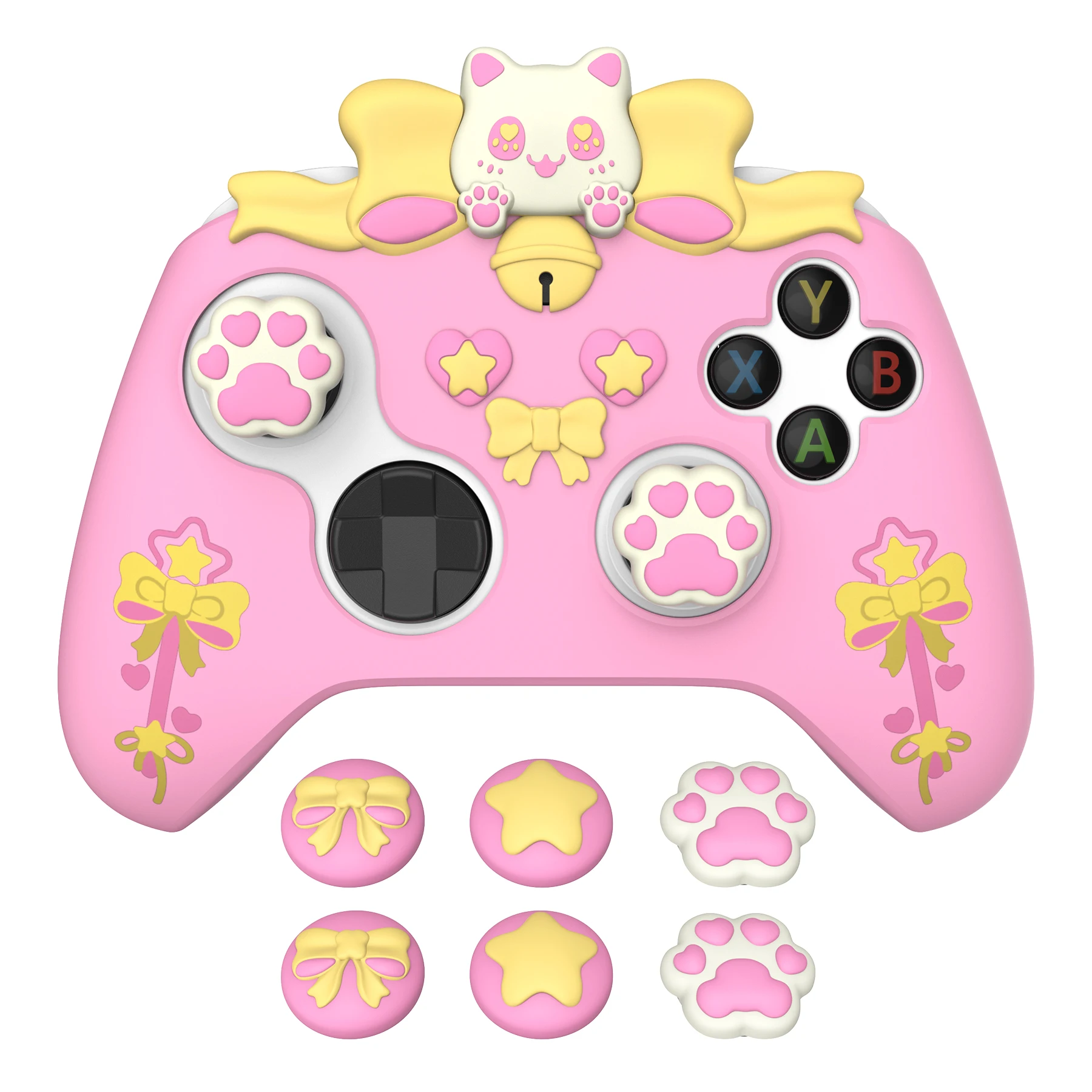 PlayVital Sweetheart Kitty Series Cute Silicone Case Cover for Xbox Series X & S Controller (Xbox Core Wireless Controller)