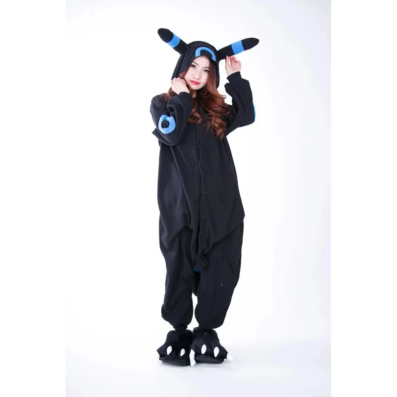 Kigurumi Cartoon Pajamas Black Umbreon Onesies Adult Pyjama Cosplay Costume Sleepwear pijama masculino