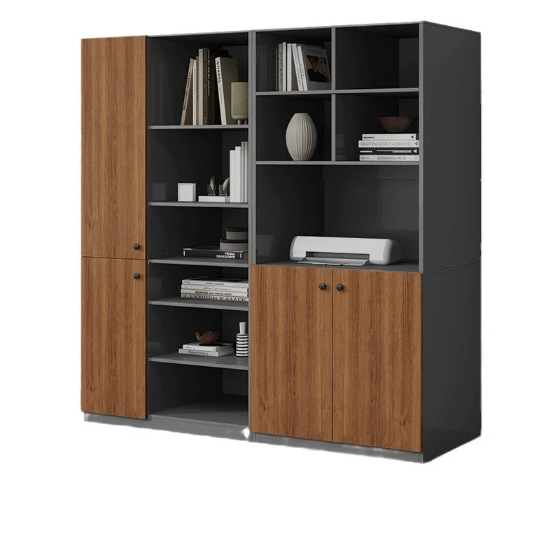 

Luxury Office Cabinet Glossy White CEO Director Boss Display LED Light Cloth Hanger Filing Cabinet