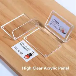 Portafoto per menu in acrilico da tavolo trasparente magnetico con retro inclinato da 105x70 mm, cornici per foto, espositore per carta per documenti flyer