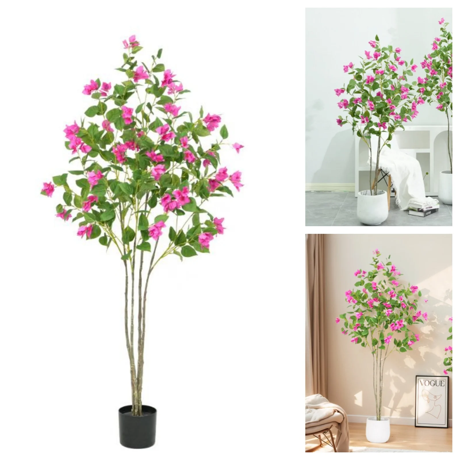 

4FT Artificial Tree With Real Touch Leaves, Nearly Natural Green Plant Bougainvillea Tree For Photography Studio Atmosphere Deco