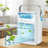 Ventilateur de climatisation portable USB, mini-refroidisseur d'air, 3 vitesses de vent, réservoir d'eau de 650 ml, humidificateur par pulvérisation, refroidisseur d'air évaporatif silencieux pour bureau, ventilateur personnel rechargeable, petit climatiseur pour la maison, le bureau, la chambre, le camping, les voyages en extérieur, la voiture, UE 7