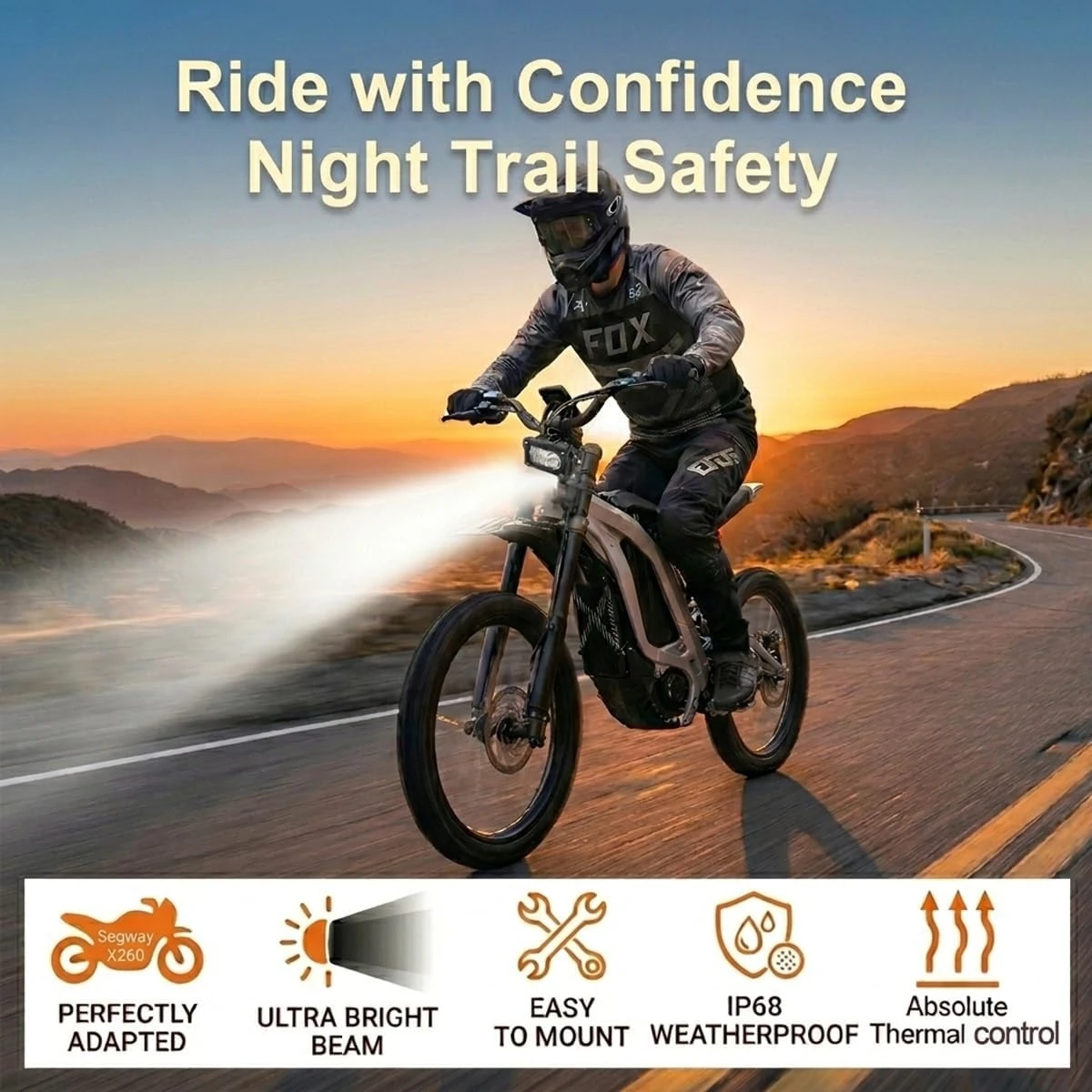 Upgraded Headlight Kit Plug and Play Baja Light for Surron Light Bee X & Talaria Sting R MX4, Dirt Bike Headlight Spot Flood Kit