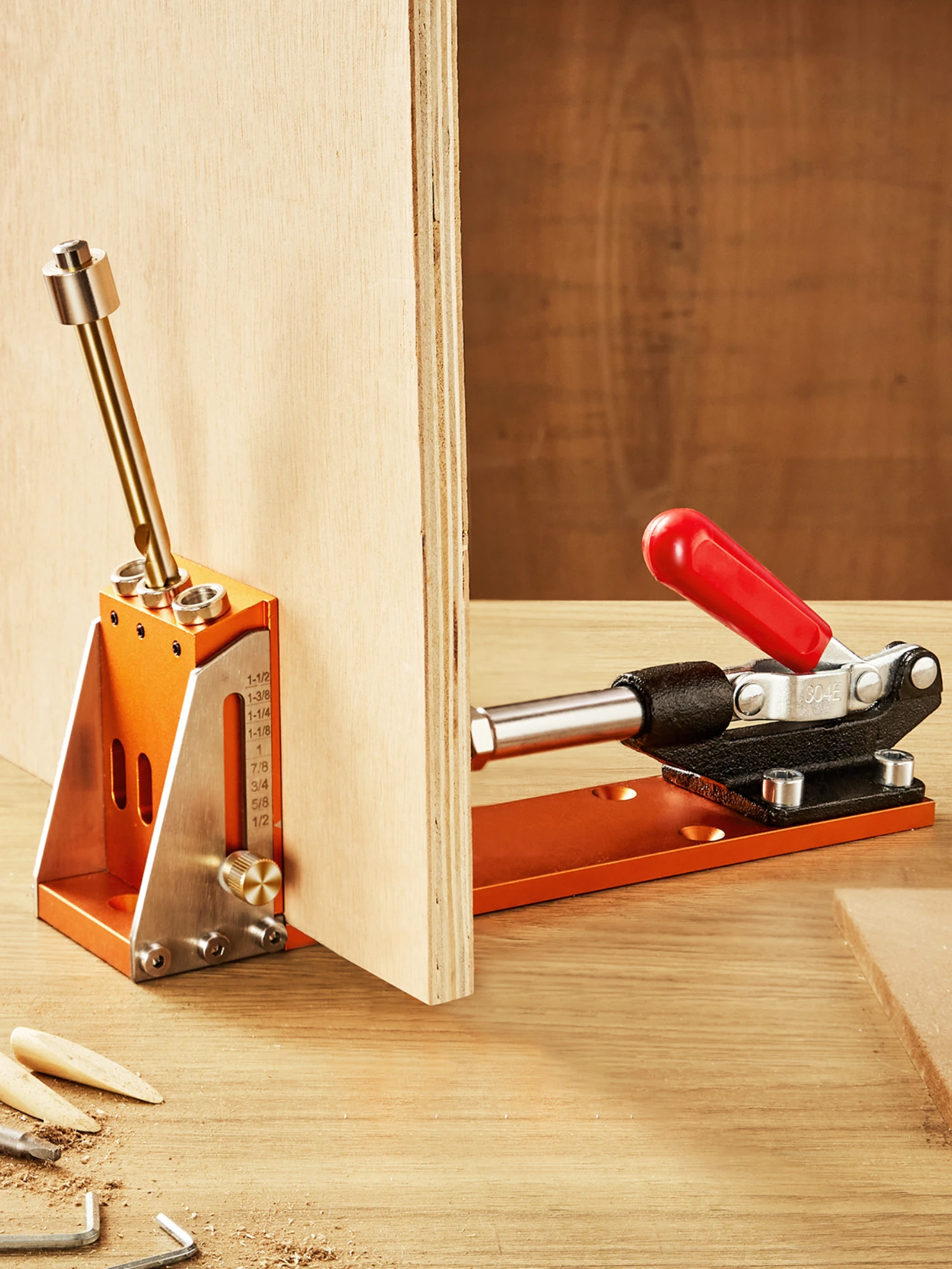 SucceBuy Pocket Hole Jig Kit Verstelbaar en eenvoudig te gebruiken Pocket Hole Jig-systeem met trapvormige boren, sleutels, boorstopringen - afbeelding 2