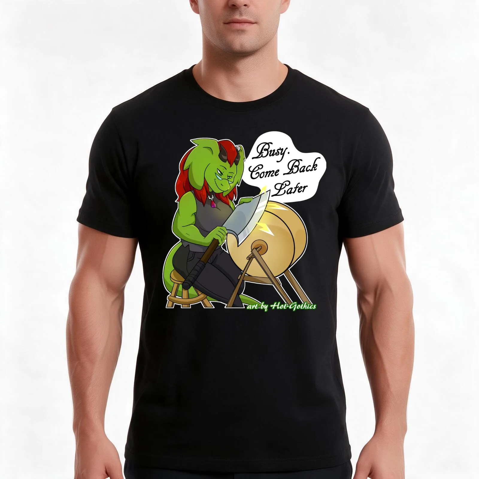 Retsis - Sharpening Axe Busy. Come Back Later T-Shirt Summer Casual Cotton Tee Oversized Streetwear Tops Unisex Men Women