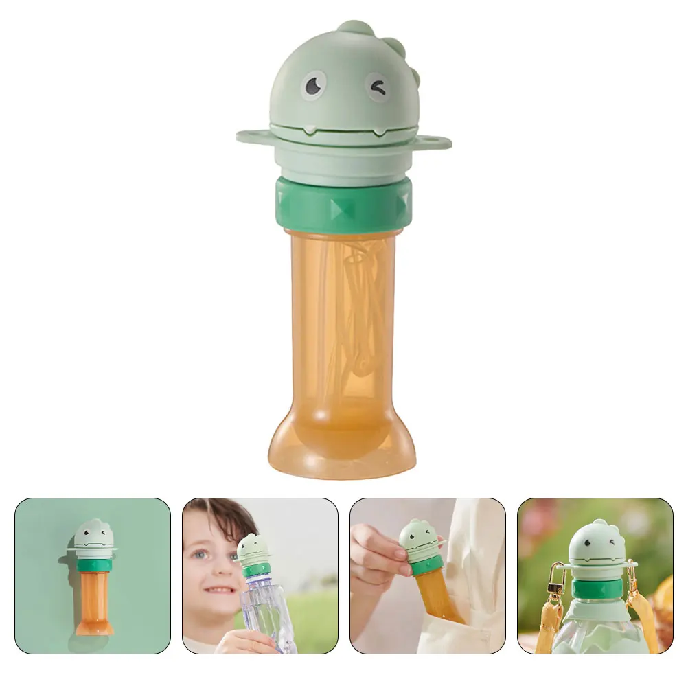 

2pcs Little Dinosaur Straw Water Bottle Cap Cartoon Drinking Cover PP Practical Reusable Adapter Sippy Bottle for Home