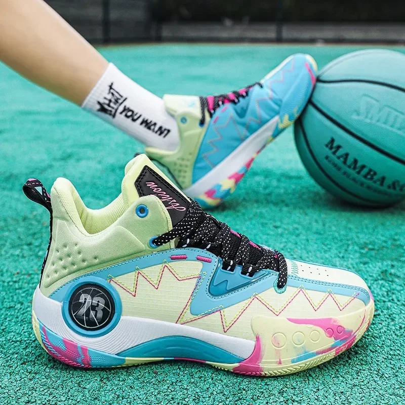 

Couple's Basketball Shoes Hig Tops High-elastic Men's Sport Shoe Multiple Colour Beautiful and Fashionable Sneakers for Men