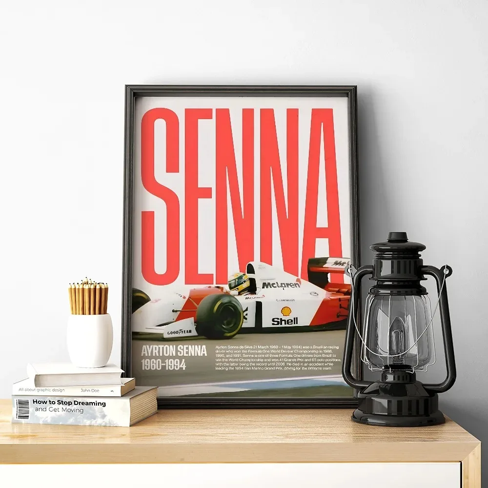 Ayrton Senna F Formula McLaren World Champion Wall Art Canvas Poster Prints  Modern Home Room Decor Painting