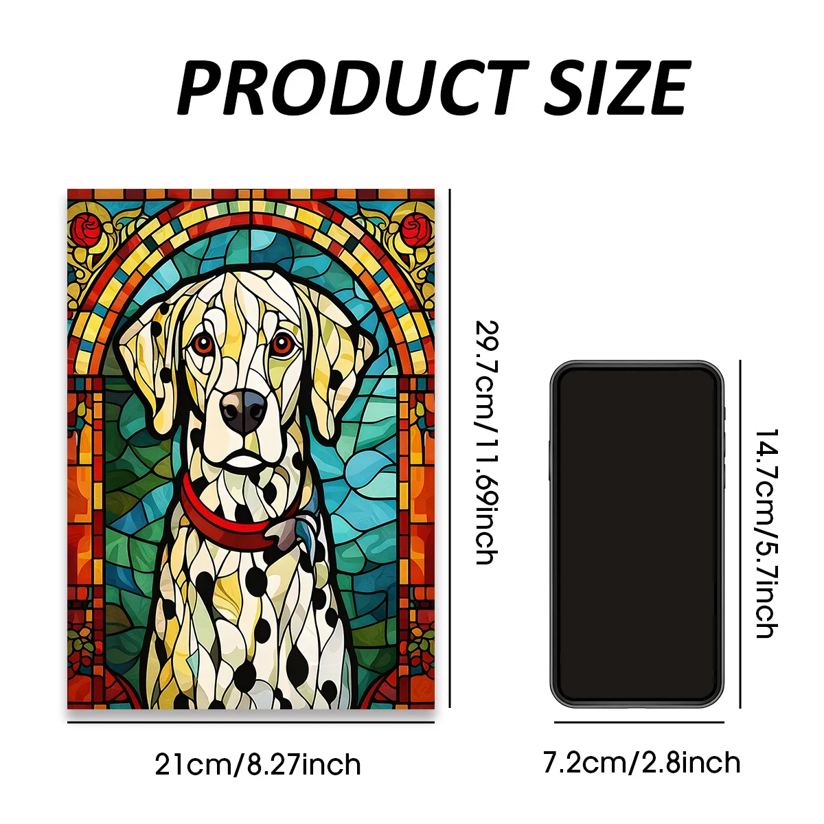 New Hot Selling A4 Stained Glass Dog Adult Coloring Book, Thickened Doodle Fill-in Notebook