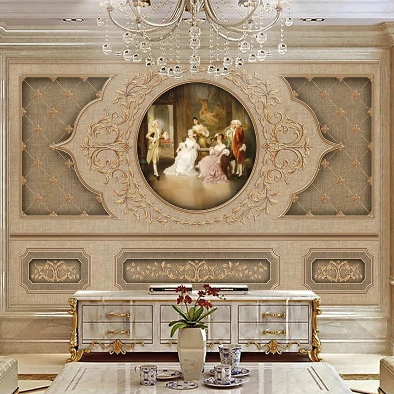 Customized European Retro Art Wallpaper 3D Oil Painting Flowers Photo Mural Bedroom Living room TV background bedroom restaurant