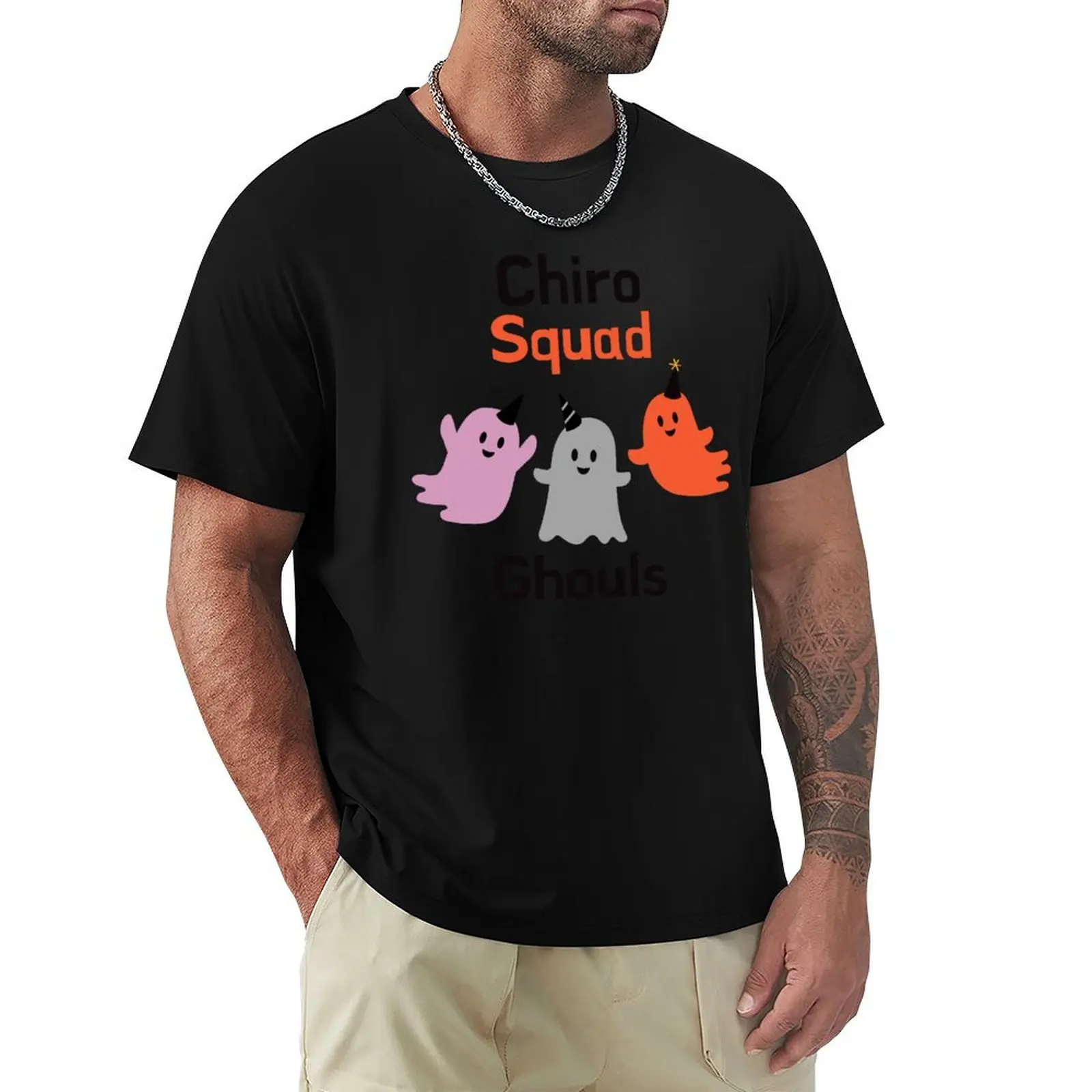 

Chiro Squad Ghouls funny Chiropractic Halloween T-Shirt Anti-Fade Casual Tee Shirt