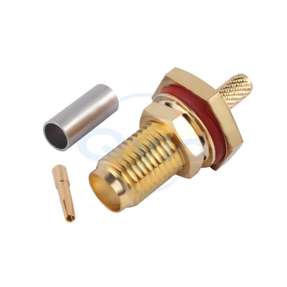 SMA-KY-1.5 Female RF Connector External Thread, Internal Bore Waterproof RG316 Soldered Feed-Through Connector (1 pcs)
