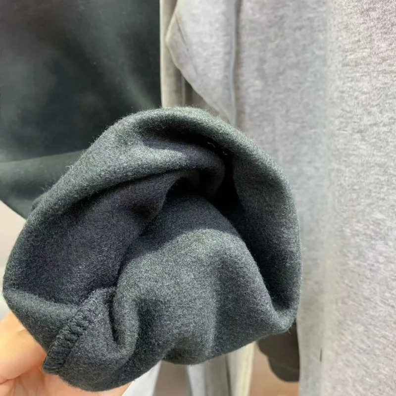 الموسم 8 العلامة التجارية الكلاسيكية مزدوجة اصطف الرجال هوديس المتضخم تصميم فاخر الجبهة الخلفية أفخم رسالة هوديي شارع العليا زوجين مجموعة #6