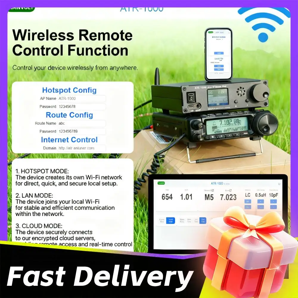 1000 واط AMNVOLT ATR1000 موالف هوائي أوتوماتيكي لأجهزة الراديو على الموجات القصيرة 1.8-30 ميجا هرتز HF واي فاي موالف تلقائي للتحكم عن بعد لـ YAESU ICOM #4