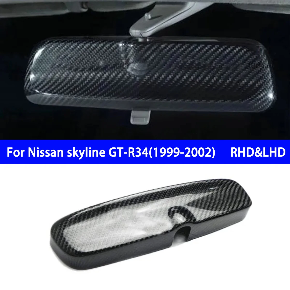 For Nissan Skyline R34 2009-2002 GTR Real Carbon Fiber Car Accesorries Lamp Eyebrow&mirror Housing&front Bumper Wind Knife For