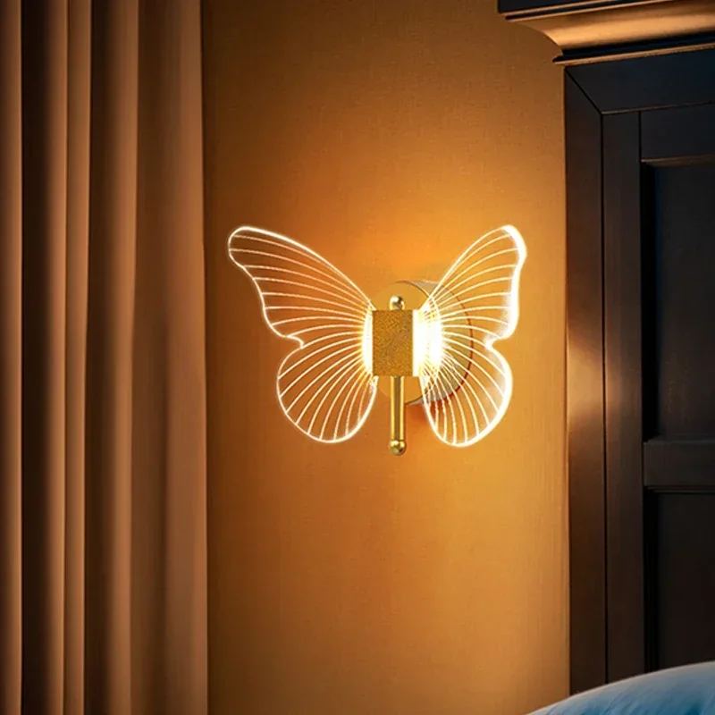 

Butterfly LED Wall Lamp Indoor Lighting Home Bedroom Bedside Table Living Room Decoration Nordic Interior Wall Light Sconces