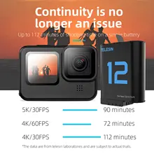 3-Pack 1750mAh Batteries for GoPro Hero 9 with Waterproof Charger #4