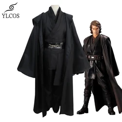 Epic Movie Jedi Knight Anakin Skywalker Cosplay Black Warrior Costume Halloween Party Full Set