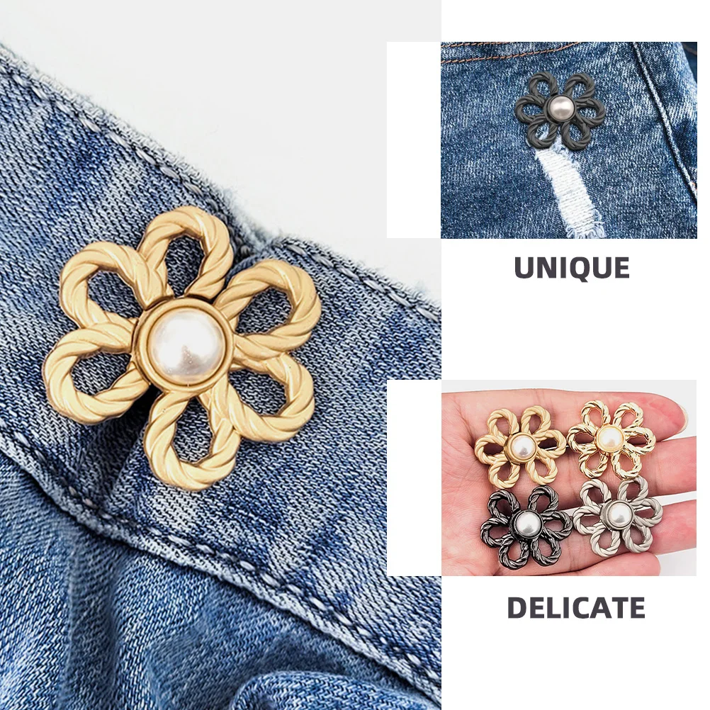 

8pcs Jean Waist Tightener No Sew Pant Button Adjustable Waistband Clip For Jeans Pants Dress Durable Trousers Buckle Pants