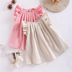 Summer Dress For Baby Clothes Cotton Loose Toddler Dresses For Girls Soft Casual 1st Baby's Pink Elegant Clothing Mini Dress