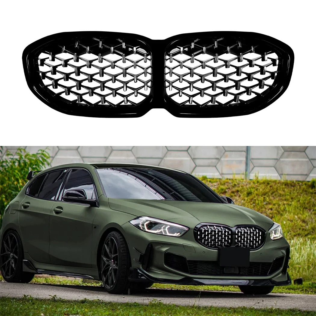 Car Front Bumper Grille Kidney Racing Grill Grilles BodyKit For BMW 1 Series F40 2019 2020 2021-2024 ABS Tuning Accessories