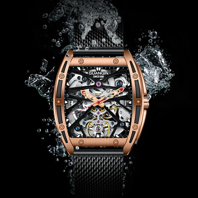 

2022 New GUANQIN Skeleton Men Mechanical Watch Automatic Watches Sapphire Wrist Watch Brand Luxury Tourbillon Relogio Masculino