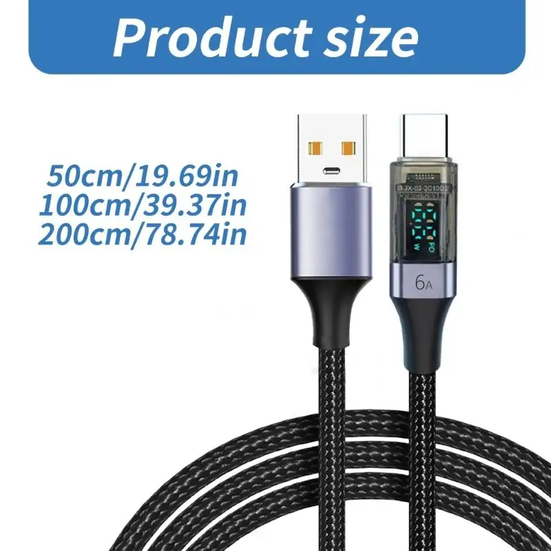 Y4QF Fast Speedusb A para Tipo C carregamento com tela digital para dispositivos
