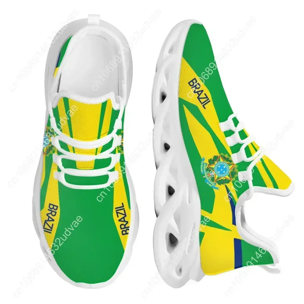 Brazil National Emblem Brand Design Large Pentagram Pattern Platform Sneakers Lace-up Casual Shoes New Breathable Jogging Shoes 4