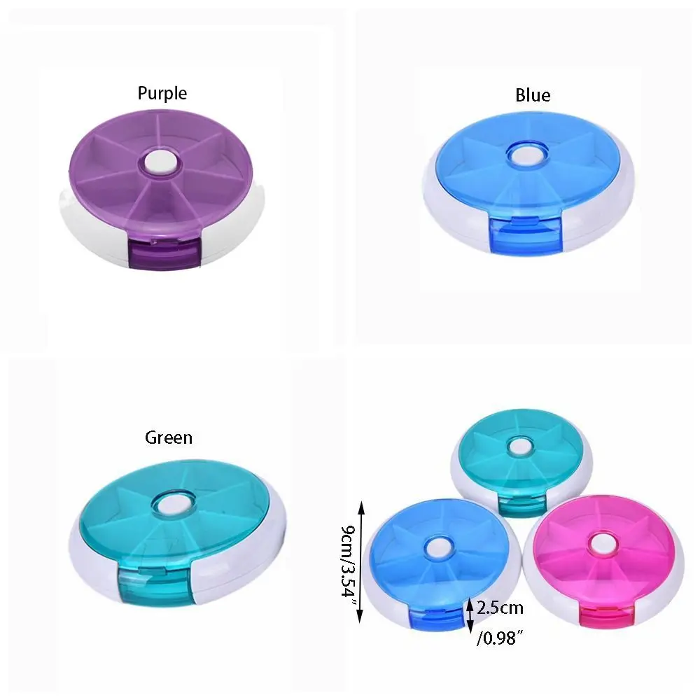 Pilulier rotatif portable à sept grilles, boîte à médicaments hebdomadaire de 7 jours, étui à pilules de voyage en plastique étanche, stockage de pilules