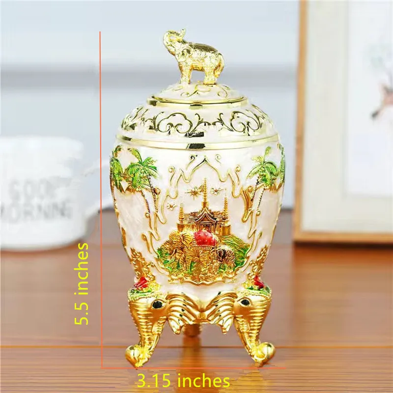 European-style Automatic Toothpick Cylinder Alloy Retro Elephant Toothpick Storage Rack Box Home Desktop Decoration Decoration